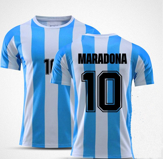 Livraison gratuite en Argentine maillot de football rétro de la meilleure qualité 1986 Maillot de football de l'équipe nationale Maradona