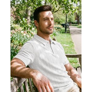 Camiseta Polo de Punto Texturizado para Hombre FOXA, Manga Corta, Transpirable, para Verano, Golf y Playa - Product Image 3