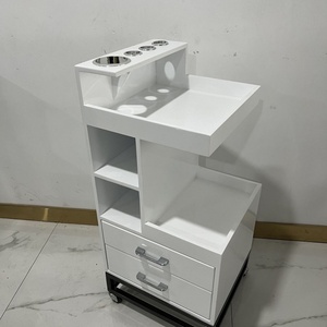 Stainless Steel Heavy-Duty Salon <b>Trolley</b> Cart <b>with</b> 4-Wheel for Hotel & Bathroom Beauty <b>Storage</b> Cabinet - Product Image 5