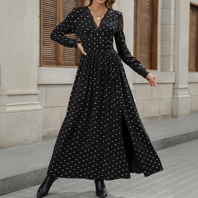 chinese dress ladies Amazon.com: Women Autumn Vintage Flower Embroidery Lace Hollow Out Dress  Elegant Solid Color Wedding Long Party Vestidos Black S : Clothing, Shoes &  Jewelry