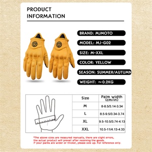 Guanti da <span class=keywords><strong>Moto</strong></span> <span class=keywords><strong>Vintage</strong></span> in Vera Pelle Traforata Uomo Donna Estivi Traspiranti Stile Retrò per Motocross Corsa e Strada - Product Image 2