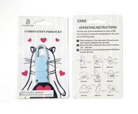 Cadenas de haute qualité à 3 chiffres XMM-8002 64*22*8mm Réinitialisation du mot de passe Sécurité Mini cadenas pour la protection des valises de voyage Verrou bleu