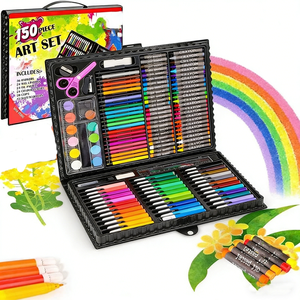 Lot de fournitures scolaires en gros : marqueurs d'art avec crayons de cire et stylos à encre aqueuse pour enfants - Certifié sécurité - Product Image 2
