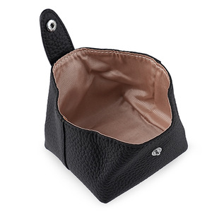 Mini Women's Coin <b>Purse</b> in Genuine TopGrain Litchi Grain Leather Compact Snap-Button Wallet for Coins Cards and <b>Small</b> Essentials - Product Image 2