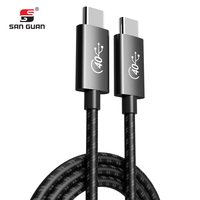 Câble USB4 Type C coaxial 40 Gbps 5A 48V 240W avec prise en charge E-mark, sortie vidéo et audio 8K, compatible Thunderbolt 4, en nylon, compatible caméra, pour ordinateur