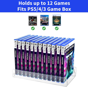 Organizador de Videojuegos Acrílico Transparente, Soporte de Exhibición para PS5, PS4, <span class=keywords><strong>PS3</strong></span>, con Capacidad para hasta 12 <span class=keywords><strong>Juegos</strong></span> - Product Image 6