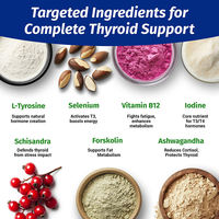 Complément alimentaire pour la thyroïde des adultes OEM – Capsules enrichies en iode, formule énergie et concentration, complexe de vitamine B12, zinc, sélénium, Ashwagandha – 60 gélules