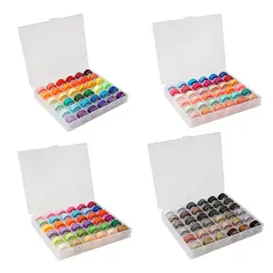 Caixa de bobina de plástico com 144 colorido, conjunto de acessórios para máquina de costura