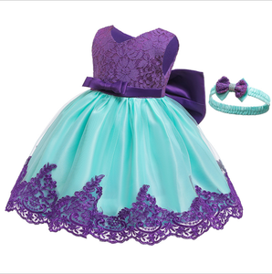 D0109 Robe de Soirée Formelle en Velours de Haute Qualité pour Enfants, Modèle Fille d'Honneur, Robe de Bal, Robe de Fête d'Anniversaire, Vente en Gros ODM - Product Image 3