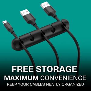 Self Adhesive <b>Hooks</b> Charging Accessory Cables Silicone Cable <b>Clips</b> Cord Holder for Office and Home Desk - Product Image 4