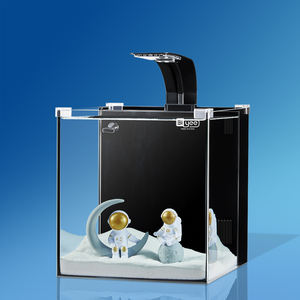 Ultra Wit Helder Glas Mini Betta Aquarium Met Rif Led Licht Desktop Aquatische Plant Tank Kleine Vis Aquaria En Accessoires - Product Image 1