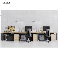 Table de travail modulaire et durable pour 2 à 8 personnes avec 3 tiroirs, montage facile pour un usage commercial en espace ouvert