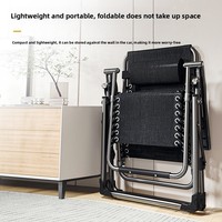 Fauteuil inclinable moderne et durable en acier inoxydable, avec repose-pieds épaissi, chaise lune à réglage multi-positions pour le parc