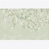 Einfache Tapeten im Landhausstil, amerikanische Tapeten mit Blumenmuster für Sofa- und TV-Hintergrund, Wandstoffe für das Kopfteil des Schlafzimmers, individuelle Wandbilder