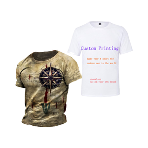 Camiseta Casual Vintage para Hombre, Estilo Americano, Tejida, Bordada, de Manga Corta, Cuello Redondo, Holgada, Ecológica, con Estampado Personalizado, Transpirable - Product Image 4