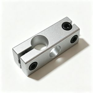 Connecteur de tige croisée en laiton et aluminium usiné sur mesure par CNC, collier de serrage à double alésage pour tuyau, accessoires de quincaillerie pour mouvements linéaires - Product Image 2
