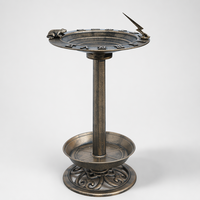 Piedestal en résine de cuivre antique 3-en-1, résistant à l'eau, écologique, avec cadran solaire, pour bain d'oiseaux et jardinière, et ornement grenouille