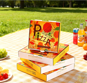 Pizza Box Different Size <strong>Food</strong> Custom Printed logo Pizza Flute Corrugated Carton Box Takeaway Delivery and <strong>Food</strong> <strong>Packaging</strong> - Product Image 3