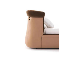 Cadre de lit de luxe en cuir moderne nordique, couleur personnalisée, pour chambre à coucher