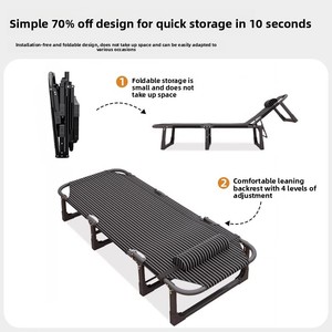 Lit d'Appoint Pliant Simple Chaise Longue Moderne pour Adultes Maison Bureau Plage Camping - Product Image 5