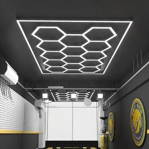 Lampe en nid d'abeille pour atelier automobile, <span class=keywords><strong>design</strong></span> géométrique, luminosité élevée, lampes de travail hexagonales pour <span class=keywords><strong>garage</strong></span>, lumière LED hexagonale - Product Image 1