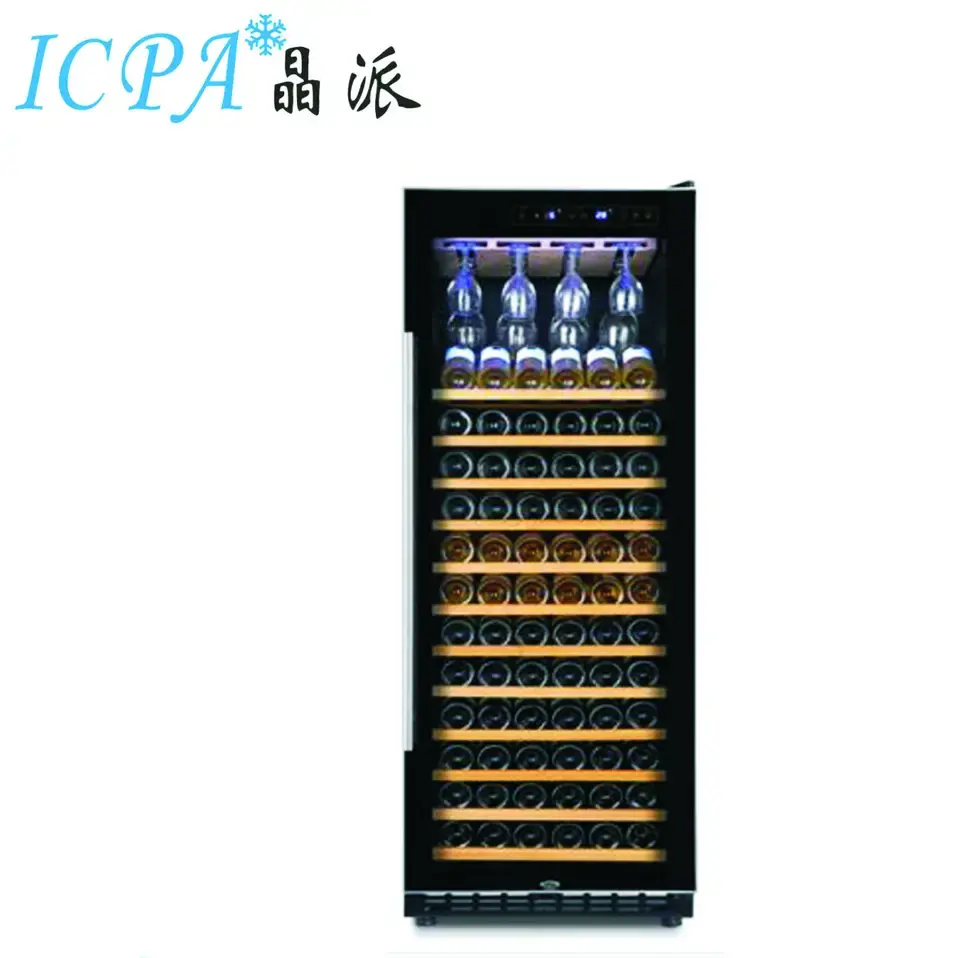 Quick Delivery Wine Cellar Storage White 408L Wine Cabinet Commercial Glass Door Cooler Wine Refrigerator