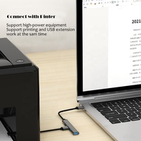 Répartiteur de concentrateur USB de type C vers adaptateur USB 4 ports 5V/3A pour ordinateur portable Chromebook MacBook et autres appareils USB de type C.