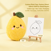 Peluche Citron OEM ODM, Peluche Citron Rembourrée, Logo Personnalisé, Taille et Design sur Mesure, Vente Directe Usine, Faible MOQ