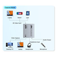 Tarjeta de Captura de Video 4K60Hz, Caja Colectora de Audio y Video de Alta Definición para Transmisión en Vivo, Grabación de Cámara, Transmisión de Juegos