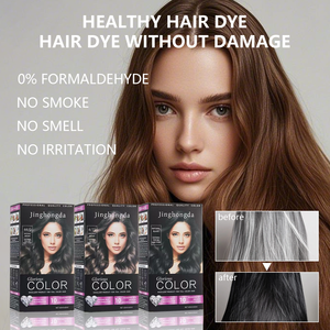 Crema Colorante Professionale Permanente di Alta Qualità 120ml Nero Naturale Senza Ammoniaca Lunga Durata Copre i <span class=keywords><strong>Capelli</strong></span> <span class=keywords><strong>Bianchi</strong></span> - Product Image 2