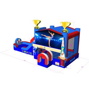 Castillo inflable de PVC resistente para gimnasia, combo de brincolín para niñas, ideal para alquiler de eventos, patios traseros, parques y cumpleaños infantiles. - Product Image 2