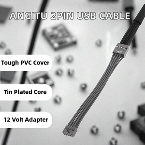 สายอะแดปเตอร์ Angitu Dupont Industrial 2Pin แบบ USB 9Pin สำหรับคอมพิวเตอร์  หุ้มด้วย PVC  ตัวนำทองแดงชุบดีบุก  ความยาว 100 มม. 12V - Product Image 2