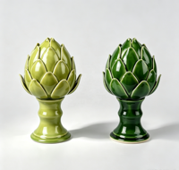 Sculpture d'artichaut en céramique émaillée faite à la main, ornement de table, vente en gros d'usine, décoration de table personnalisée pour la maison avec faible MOQ