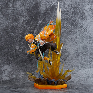 Statuetta <span class=keywords><strong>Anime</strong></span> di Agatsuma Zenitsu da Demon Slayer, Scultura a Doppia Testa Luminosa in PVC, Modellino Cartoon da 31cm, Regalo - Product Image 5
