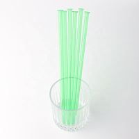 Paille en plastique PETG à embout en corne, réutilisable, rigide