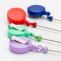 Barre de porte-clés en alliage avec carte en plastique faite à la main Clip rétractable perlable pour les cadeaux Fournitures de bureau scolaire Bijoux