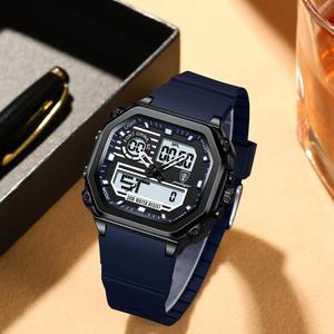 Reloj Poedagar 993 de Silicona a Prueba de Agua para Hombre, Cronógrafo Digital de Cuarzo, Relojes LED con Pantalla de Hora Dual, Reloj Electrónico para Hombre - Product Image 5
