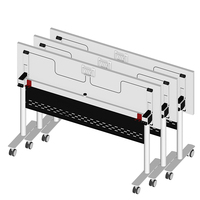 Prix usine bureau d'étude mobile moderne cadre en métal modulaire amovible pliable avec roues tables de réunion table de bureau de formation