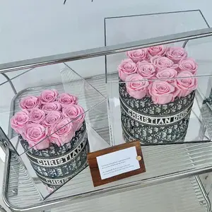 Amazon best-seller rose pour toujours fleurs conservées dans une boîte dorée pour la décoration de la maison de mariage