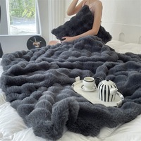 Couverture en fausse fourrure d'animaux épaissie de haute qualité, en polaire douce, idéale pour l'automne et l'hiver, adaptée pour canapé/lit/salon/chaise/canapé-lit