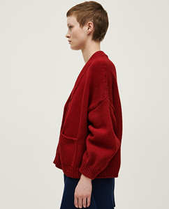 Daily Outfit Campus Casual Style Chunky Knit V Neck Loose Women's <b>Cardigan</b> <b>Sweater</b> - Product Image 2