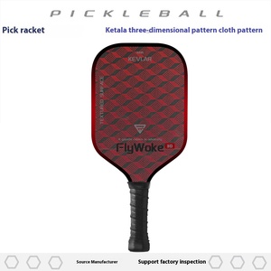 Bề mặt thô của vợt Peak làm bằng sợi carbon Kevlar 3D màu đen - đỏ là như vậy, và lớp bảo vệ cạnh có thể được tùy chỉnh. - Product Image 3