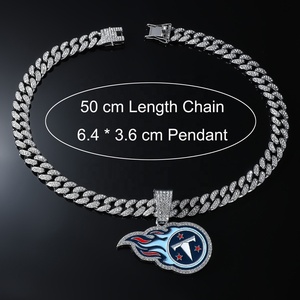 Moda Tennessee Titans Charm Collares Equipo de fútbol Unisex Aleación de zinc Chapado en oro Laboratorio <span class=keywords><strong>Diamante</strong></span> Colgante para fanáticos del deporte Joyería - Product Image 2