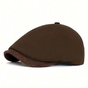 Gorro Boina Retro Estilo Japonés, Nuevo Modelo Otoño Invierno, para Hombre y Mujer, con Cuerpo de Pana y Visera de Gamuza - Product Image 6