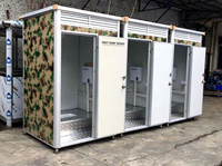 TOPPRE Toilettes préfabriquées modulaires portables pour compostage, cabines WC publiques prêtes à l'emploi, colorées et avec douche, à vendre