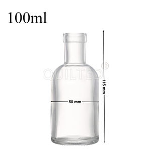 Botella de licor de vidrio Super Flint transparente personalizada con <span class=keywords><strong>revestimiento</strong></span> de grabado ácido Forma personalizable y <span class=keywords><strong>revestimiento</strong></span> 100ML - Product Image 1