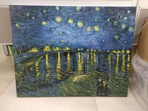 Moderna <span class=keywords><strong>notte</strong></span> <span class=keywords><strong>stellata</strong></span> incorniciata sopra il Rhone famosi dipinti ad olio riproduzione da Van Gogh figura & ritratto - Product Image 4