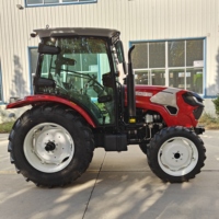 Tracteur agricole à roues de 100 chevaux, fourni directement par l'usine, avec cabine fermée confortable