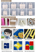 Tas Tote Kanvas Mini Berbagai Warna dengan Logo Kustom, Ringan, Ramah Lingkungan, untuk Belanja, Perjalanan & Kegunaan Sehari-hari
