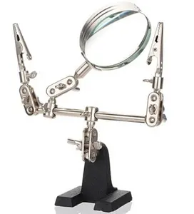 3X Helpende Handen Vergrootglas Met Dual Verstelbare Alligator Auxiliary Clip Stand Voor Sieraden Hobby Observatie